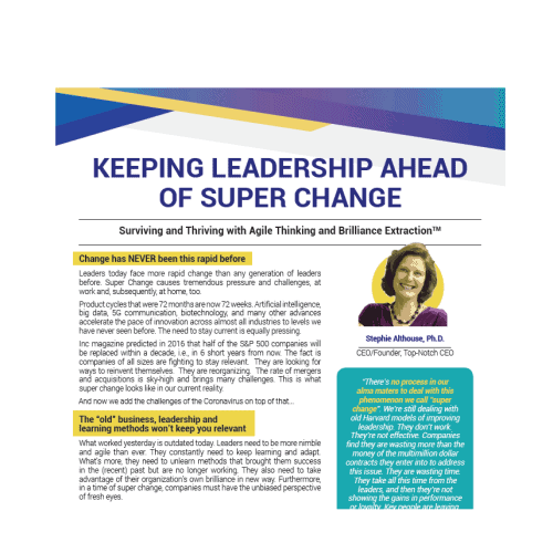 Keeping Leadership Ahead of Super Change